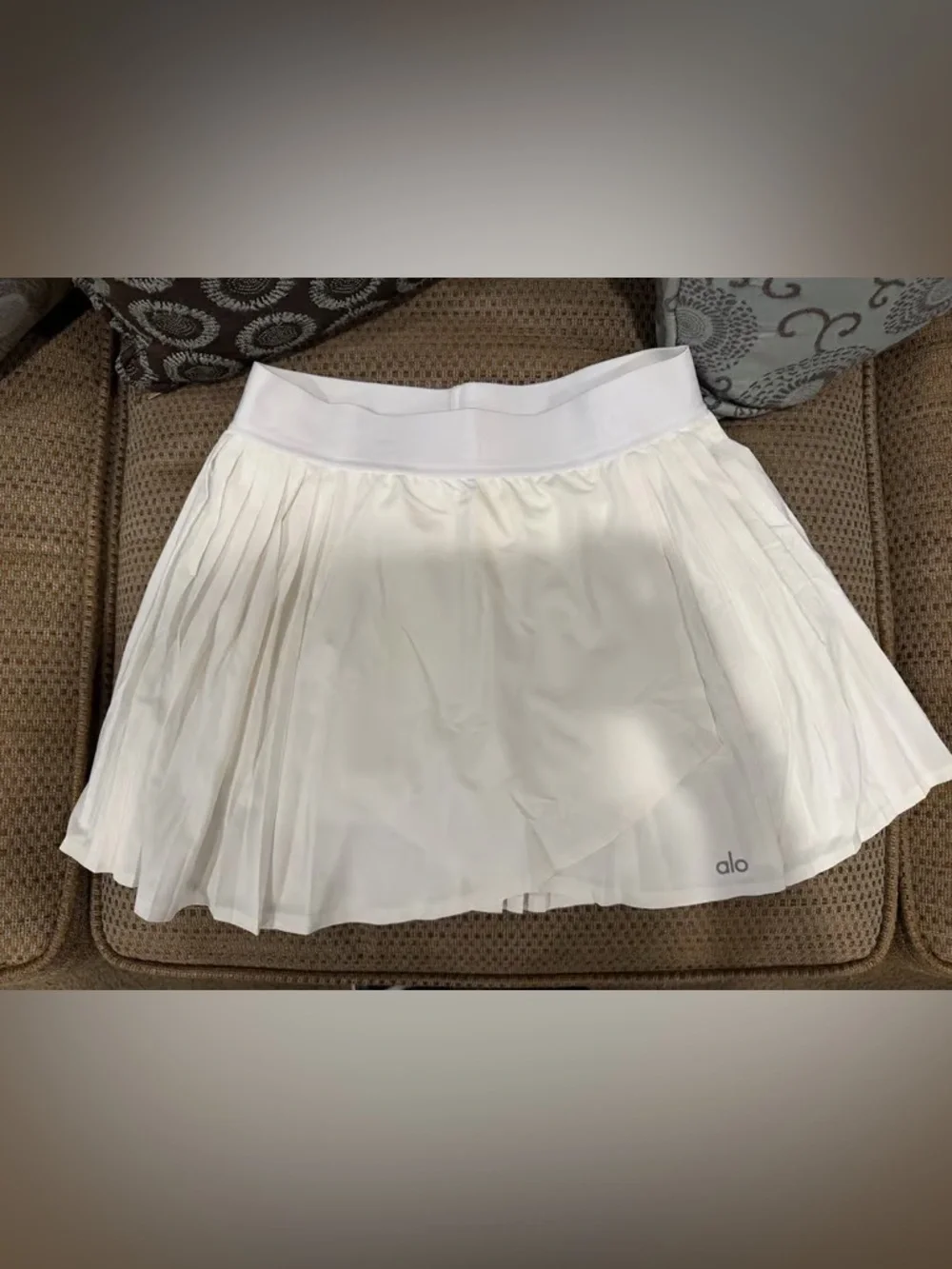 ALO Yoga White Pleated Skirt